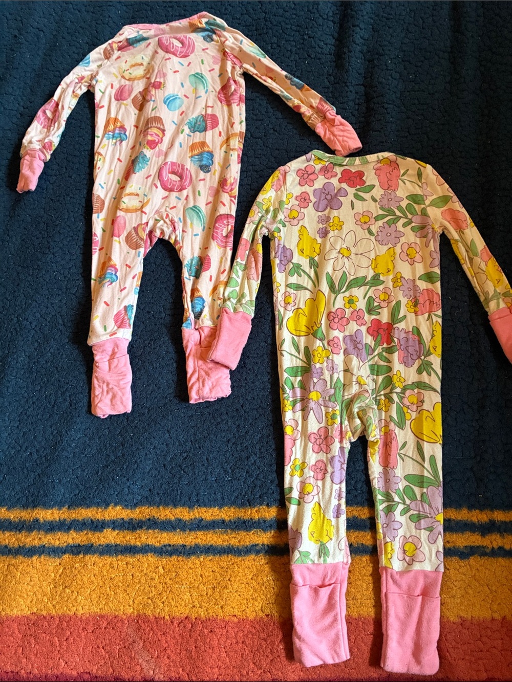 PatPat Pink Floral & Cupcake Footed Pajama bundle - Picture 2 of 3